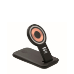 Base di ricarica 3 in 1 con supporto per cellulare compatibile Apple® color nero vista area di stampa