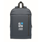 Zaino porta laptop in RPET e PU con tracolla per trolley 16'' color blu vista area di stampa