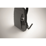 Zaino porta laptop in RPET e PU con tracolla per trolley 16'' color grigio scuro vista fotografia
