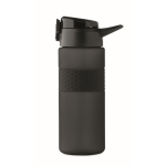 Bottiglia in RPET con tappo ribaltabile e cannuccia inclusa 500ml color nero ottava vista
