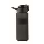 Bottiglia in RPET con tappo ribaltabile e cannuccia inclusa 500ml color nero