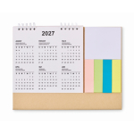 Calendario da tavolo con post-it e blocco note color beige quarta vista