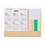 Calendario da tavolo con post-it e blocco note color beige sesta vista