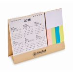 Calendario da tavolo con post-it e blocco note color beige vista principale