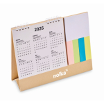 Calendario da tavolo con post-it e blocco note color beige seconda vista principale