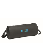 Borsa sportiva cilindrica in RPET con spallacci rimovibili color nero vista area di stampa