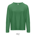 T-shirt in cotone semi-pettinato a maniche lunghe e girocollo color verde ottava vista