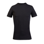 Maglietta a girocollo a maniche corte unisex in materiali riciclati color nero quarta vista