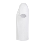Maglietta a girocollo a maniche corte unisex in materiali riciclati color bianco vista laterale