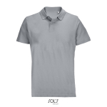 Polo unisex in 100% cotone pettinato con collo a costine e 2 bottoni color grigio ottava vista