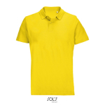 Polo unisex in 100% cotone pettinato con collo a costine e 2 bottoni color oro