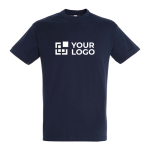 T-shirt unisex in cotone semipettinato a girocollo 150 g/m2 color blu oltremare vista area di stampa