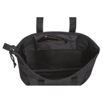 Borsa con cerniera in rPET riciclato, tasca frontale e chiusura color nero quarta vista