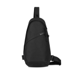Borsa a tracolla sostenibile in rPET riciclato con cinghie regolabili color nero seconda vista
