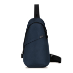 Borsa a tracolla sostenibile in rPET riciclato con cinghie regolabili color blu mare seconda vista