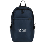 Zaino porta PC in rPET con tasche e manico imbottito 15” color blu mare vista area di stampa