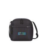 Borsa termica in materiale riciclato con capacità per 9 lattine color nero vista area di stampa