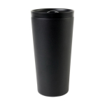 Bicchiere termico in acciaio riciclato con isolamento sottovuoto 500ml color nero