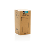 Bicchiere termico in acciaio riciclato con isolamento sottovuoto 500ml color bianco seconda vista con scatola