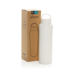 Bottiglia termica in acciaio inox riciclato anti-condensa 740ml color bianco vista con scatola