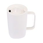 Tazza termica in acciaio inox riciclato per tè 450 ml color bianco terza vista