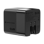 Caricatore rapido GaN ecologico con cavo retrattile da 80cm 65W color nero settima vista