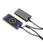 Cavo USB-C per cellulare in rPET con laccio da collo e ricarica 60W color nero terza vista