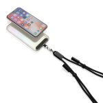 Cavo USB-C per cellulare in rPET con laccio da collo e ricarica 60W color nero quarta vista