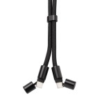 Cavo USB-C per cellulare in rPET con laccio da collo e ricarica 60W color nero nona vista