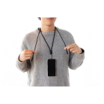Cavo USB-C per cellulare in rPET con laccio da collo e ricarica 60W color nero vista ambiente