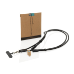 Cavo USB-C per cellulare in rPET con laccio da collo e ricarica 60W color nero vista con scatola
