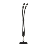 Laccetto da polso per cellulare con cavo USB-C e ricarica rapida 60W color nero