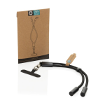 Laccetto da polso per cellulare con cavo USB-C e ricarica rapida 60W color nero vista con scatola