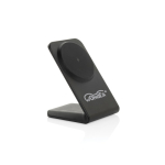 Caricatore wireless magnetico eco con base antiscivolo 15W color nero vista con logo