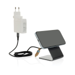 Caricatore wireless magnetico premium in alluminio riciclato 15W color grigio quarta vista