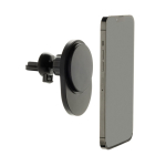 Supporto magnetico da auto per cellulare con ricarica wireless 15W color nero seconda vista