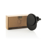 Supporto magnetico da auto per cellulare con ricarica wireless 15W color nero vista con scatola