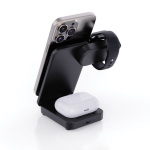 Caricatore wireless magnetico 3 in 1 in plastica riciclata 15W color nero decima vista