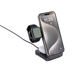 Caricatore wireless magnetico 3 in 1 in plastica riciclata 15W color nero terza vista