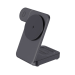 Caricatore wireless magnetico 3 in 1 in plastica riciclata 15W color nero quinta vista