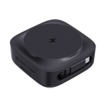 Caricatore wireless magnetico 2 in 1 con cavo retrattile USB-C e 15W color nero