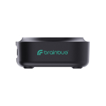Caricatore wireless magnetico 2 in 1 con cavo retrattile USB-C e 15W color nero vista con logo