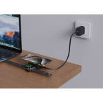 Caricatore wireless magnetico 2 in 1 con cavo retrattile USB-C e 15W color nero vista ambiente