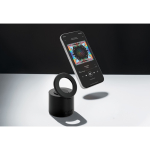 Speaker wireless ABS riciclato con supporto cellulare e subwoofer 3W color nero vista ambiente