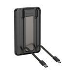 Powerbank sostenibile 5 in 1 con cavi di ricarica e supporto 5.000 mAh color nero vista 17