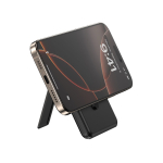 Powerbank sostenibile 5 in 1 con cavi di ricarica e supporto 5.000 mAh color nero quarta vista