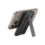 Powerbank sostenibile 5 in 1 con cavi di ricarica e supporto 5.000 mAh color nero quinta vista