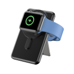 Powerbank sostenibile 5 in 1 con cavi di ricarica e supporto 5.000 mAh color nero nona vista