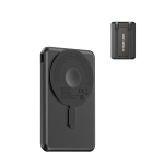 Powerbank sostenibile 5 in 1 con cavi di ricarica e supporto 5.000 mAh color nero vista area di stampa