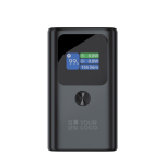 Powerbank in alluminio con ricarica rapida e display HQ 10.000 mAh color grigio vista area di stampa